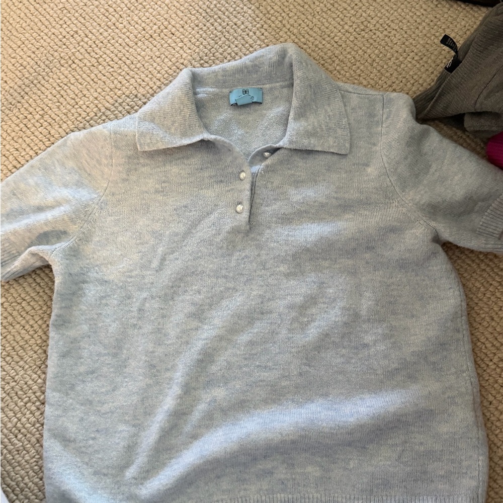 Women’s Light Blue Collar Sweater